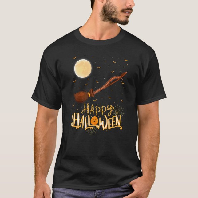Chipmunk Ride Witch Pistol Chipmunk Halloween T Shirt (Framsida)