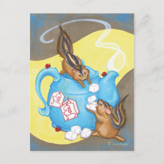 Chipmunk Tea Party vykort