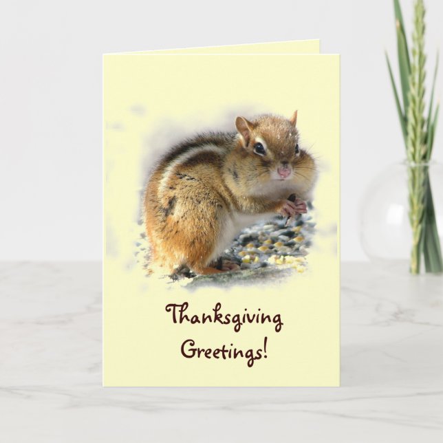 Chipmunk-Thanksgiving Helgkort (Framsida)