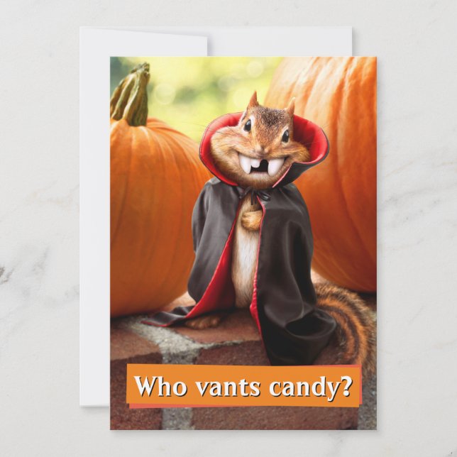 Chipmunk Vampyr Inbjudningar (Framsida)