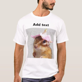Chipmunk wears flower hat tee