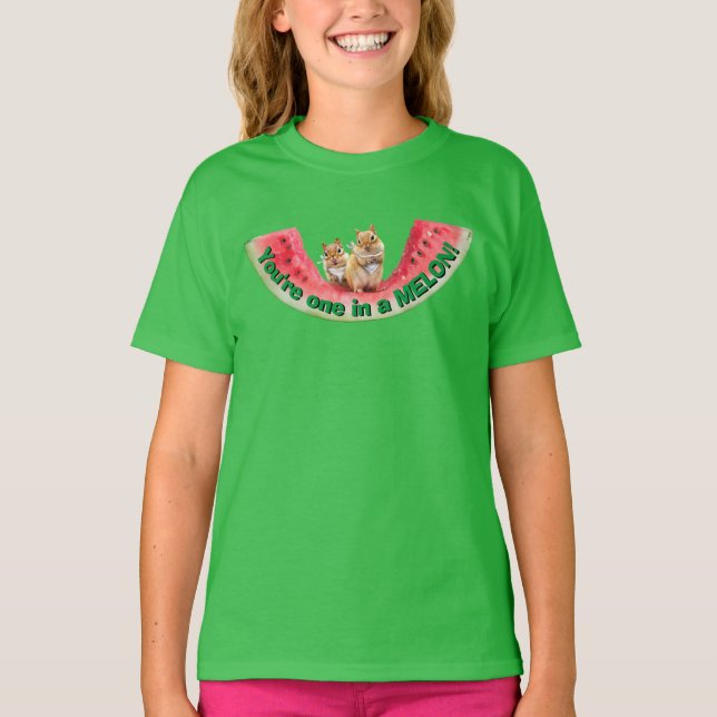 Chipmunkar Eating Watermelon T Shirt (Framsida)