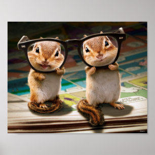 Chipmunkar i avläsningsglas poster