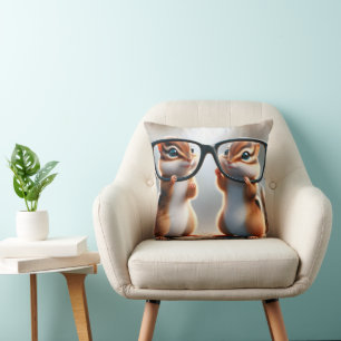 Chipmunkar med svart eyeglass kudde