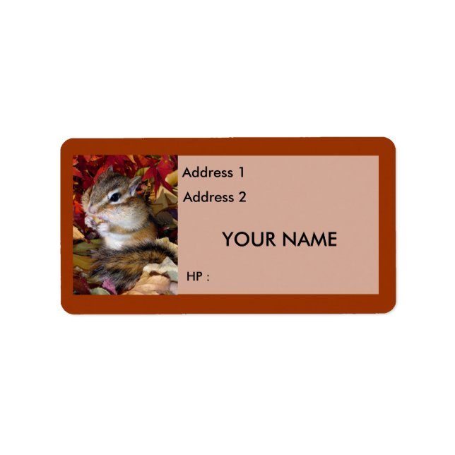 Chipmunks and Squirrels , etikett Adressetikett (Framsidan)