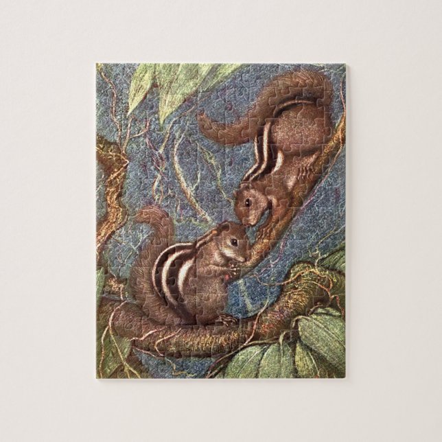 Chipmunks av Louis Sargent, Vintage Vilda djur Pussel (Vertikal)
