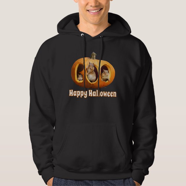Chipmunks Inside Boo Jack-o-Lantern Hoodie (Framsida)