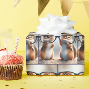 Chipmunks Peering through Black Eyeglasses Presentpapper