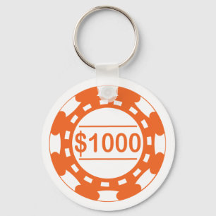 Chiporange Keychain för $1000 kasino Nyckelring