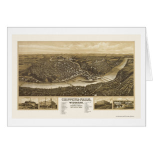 Chippewa Falls panorama- karta för WI - 1907 Hälsningskort