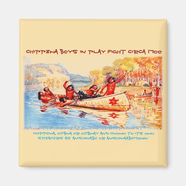"Chippewa/Ojibwe Boys-Circa 1700" Magnet (Framsidan)