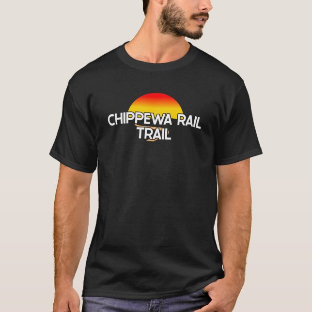 Chippewa Rail Trail USA Rail Trail Biking T Shirt (Framsida)