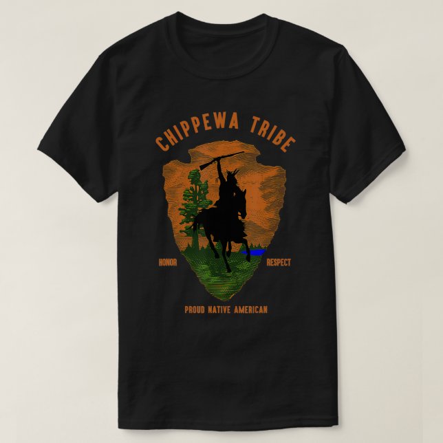 Chippewa Tribe Native Indian Vintage Arro T Shirt (Design framsida)