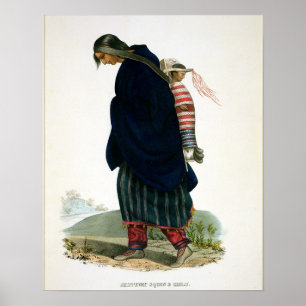 Chippeway Squaw and Child, pub. av F.O.W. Greenoug Poster