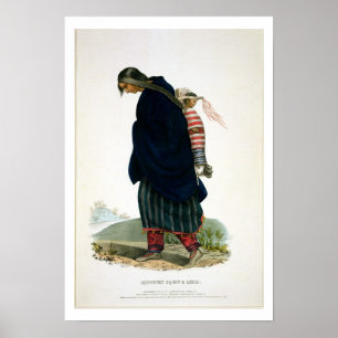 Chippeway Squaw and Child, pub. av F.O.W. Greenoug Poster