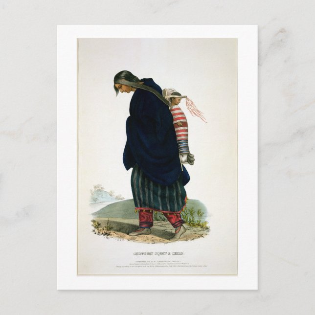 Chippeway Squaw and Child, pub. av F.O.W. Greenoug Vykort (Framsida)
