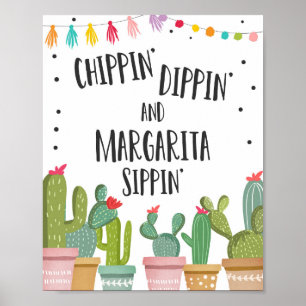 Chippin Dippin Margarita Sippin Fiesta Bordsskylt Poster