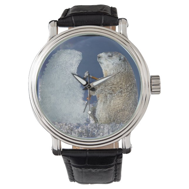 Chipping Away på Groundhog Day Armbandsur (Framsida)