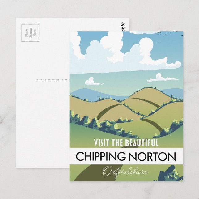 Chipping Norton Oxfordshire Vykort (Fram/baksida)