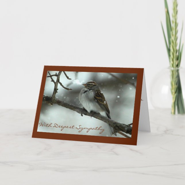 Chipping Sparrow Sympathy Card Kort (Framsida)