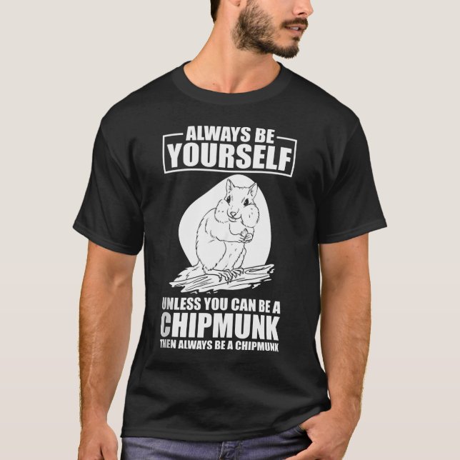 Chippmunk Squirrel Söt Husdjur Djur Roligt T Shirt (Framsida)
