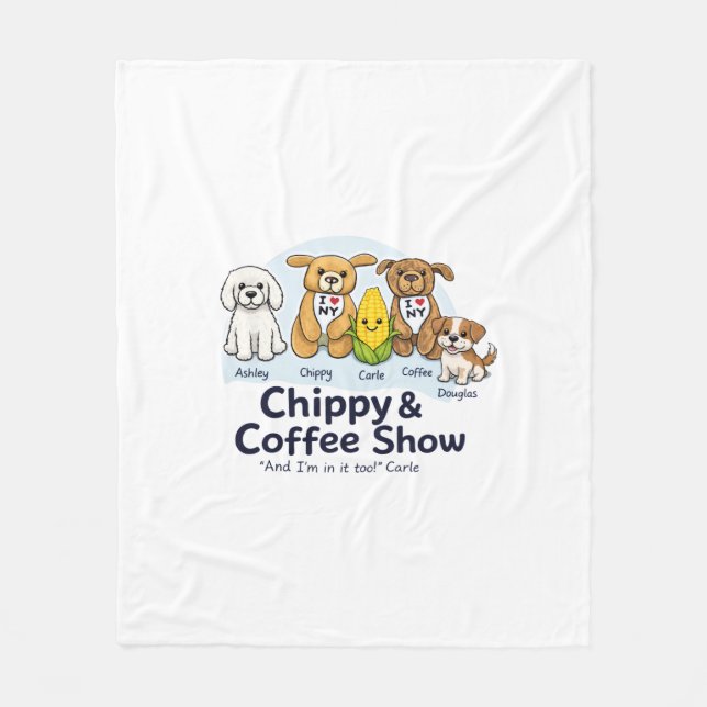 Chippy&Coffee Show Filten Fleecefilt (Framsidan)