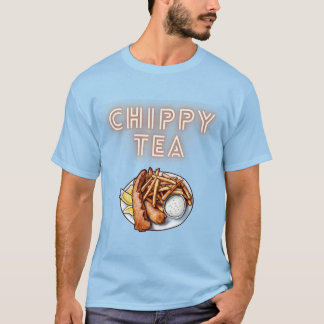 Chippy Tea eller Fish och Chip Design T Shirt
