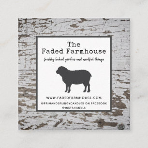 Chippy Wood Distress Farmhouse Stil Square Buss Fyrkantigt Visitkort