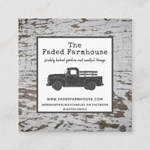 Chippy Wood Distress Farmhouse Stil Square Fyrkantigt Visitkort
