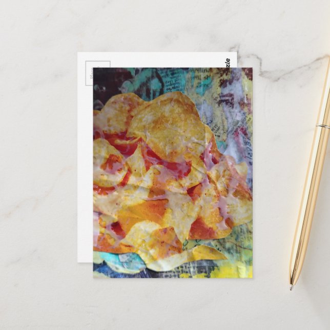 chips junk journal Mixed Media Collage Vykort (Fram/Back In Situ)