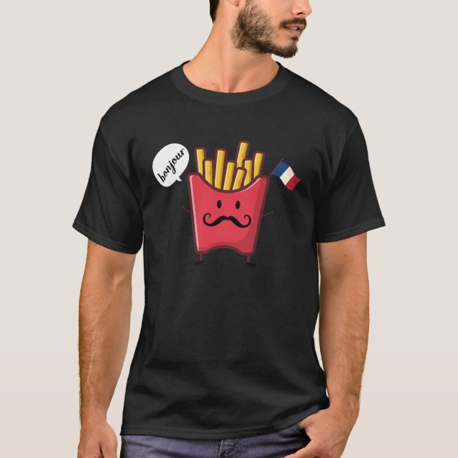 chips say bonjour t shirt (Framsida)