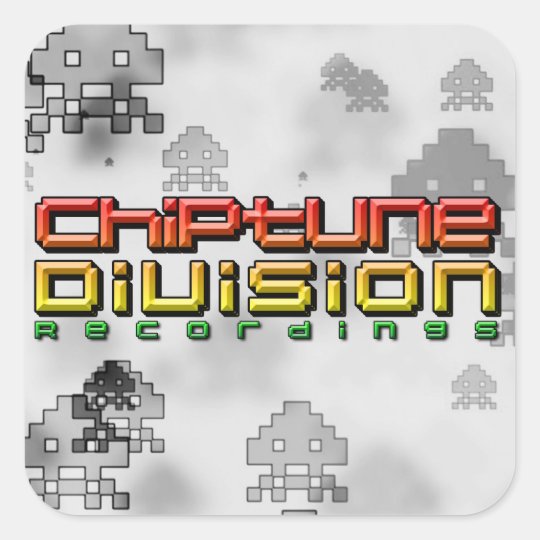 Chiptune uppdelningsinspelningar fyrkantigt klistermärke