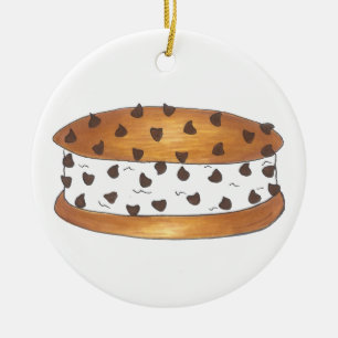 Chipwich Chocolate Chip Cookie Ice Cream Sandwich Julgransprydnad Keramik