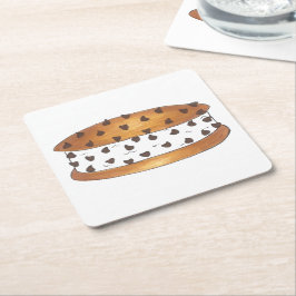 Chipwich Chocolate Chip Cookie Ice Cream Sandwich Underlägg Papper Kvadrat