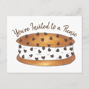 Chipwich Ice Cream Sandwich Picnic-inbjudan Inbjudan Vykort