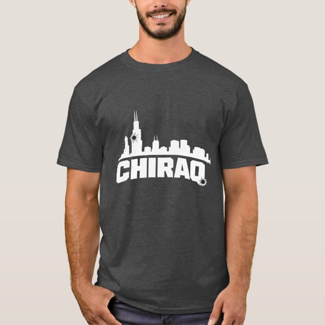 CHIRAQ Skyline – Distressed Urban Graphic Tee (Framsida)