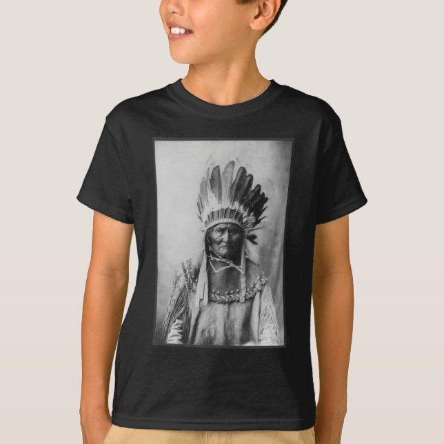 Chiricahua Apache Geronimo Goyathlay Goyahkla T Shirt (Framsida)