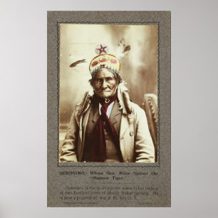 Chiricahua Apache Indiske ledaren Geronimo Porträt Poster