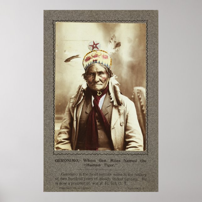 Chiricahua Apache Indiske ledaren Geronimo Porträt Poster (Framsidan)