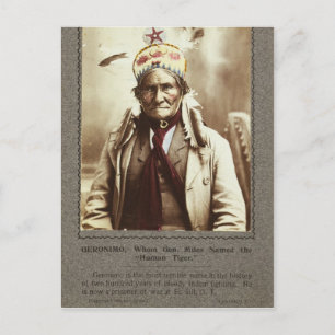 Chiricahua Apache Indiske ledaren Geronimo Porträt Vykort