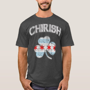 Chirish Chicago Flagga Shamrock T Shirt