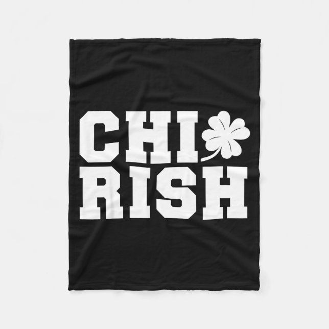 Chirish St. Patrick's Day Chi-irish Funny Chicago  Fleecefilt (Framsidan)