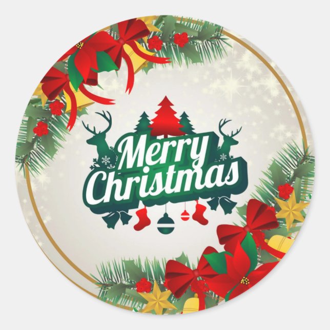 chirismas stikers 2023 runt klistermärke (Framsida)