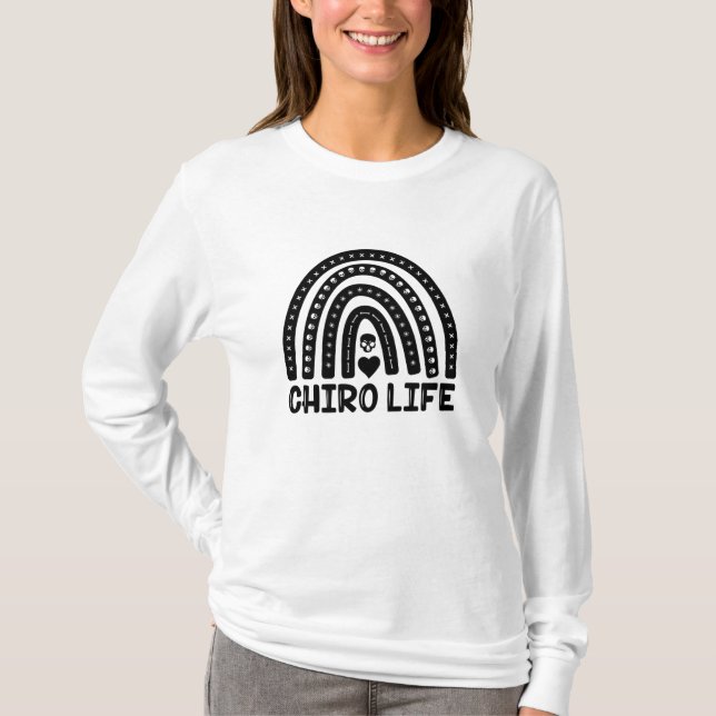 Chiro Life Chiropraktic Spine Chiropractor T Shirt (Framsida)