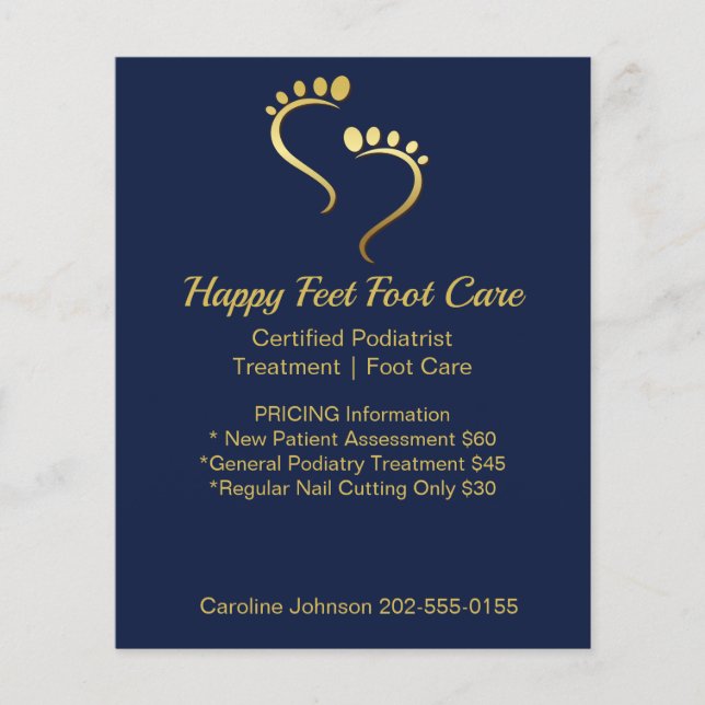 Chiropodist Podiatrist Pedicure Foot Care Business Flygblad (Framsidan)