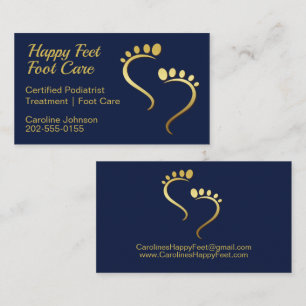 Chiropodist Podiatrist Pedicure Foot Care Navy Visitkort
