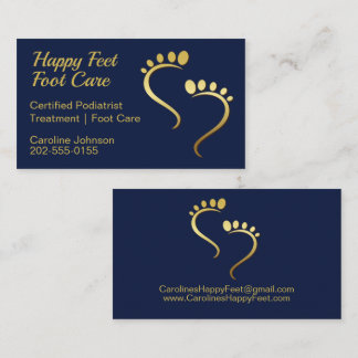 Chiropodist Podiatrist Pedicure Foot Care Navy Visitkort