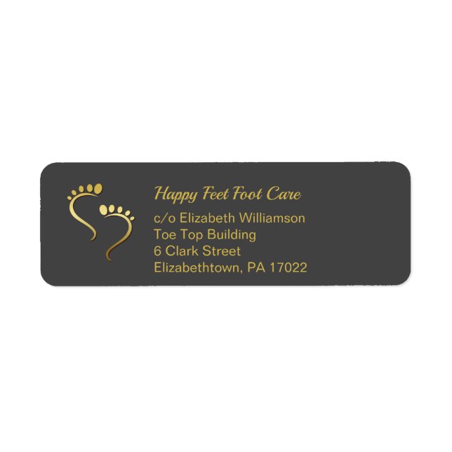 Chiropodist Podiatrist Pedicure Foot Care Returadress Etikett (Framsidan)
