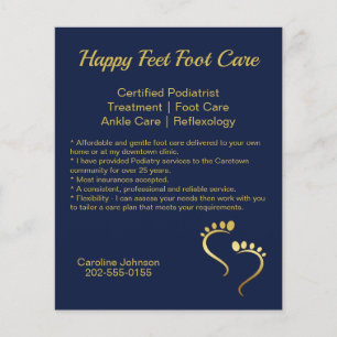 Chiropodist Podiatrist Promotional Blue Business Flygblad