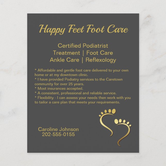 Chiropodist Podiatrist Promotional Business Flygblad (Framsidan)